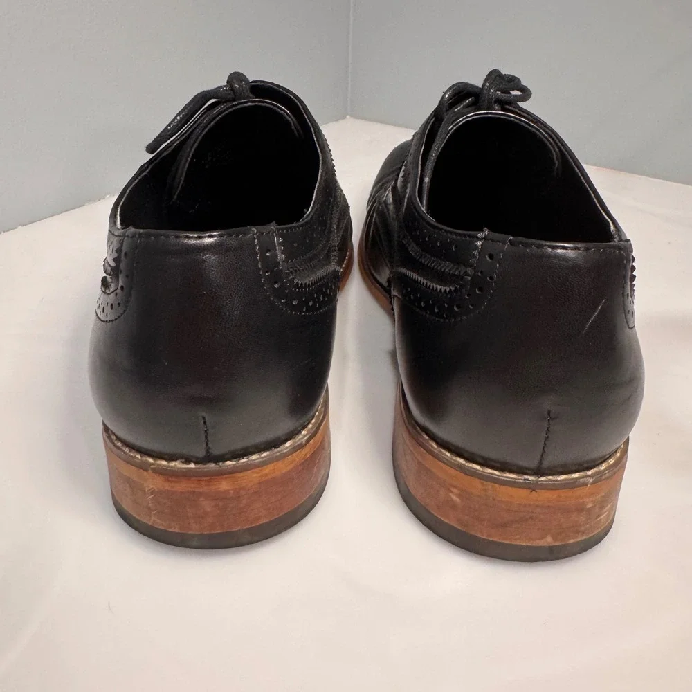 Kenneth Cole Blake Black Wingtip Oxford Dress Shoes‎ Brogue Mens SZ 10 Luxe